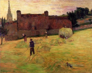 La producción de heno en Bretaña Postimpresionismo Primitivismo Paul Gauguin Pinturas al óleo